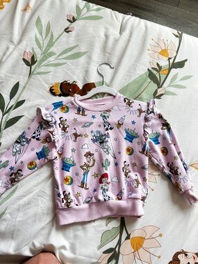 Little Sleepies Pink Toy Story Ruffle Shoulder Sweatshirt